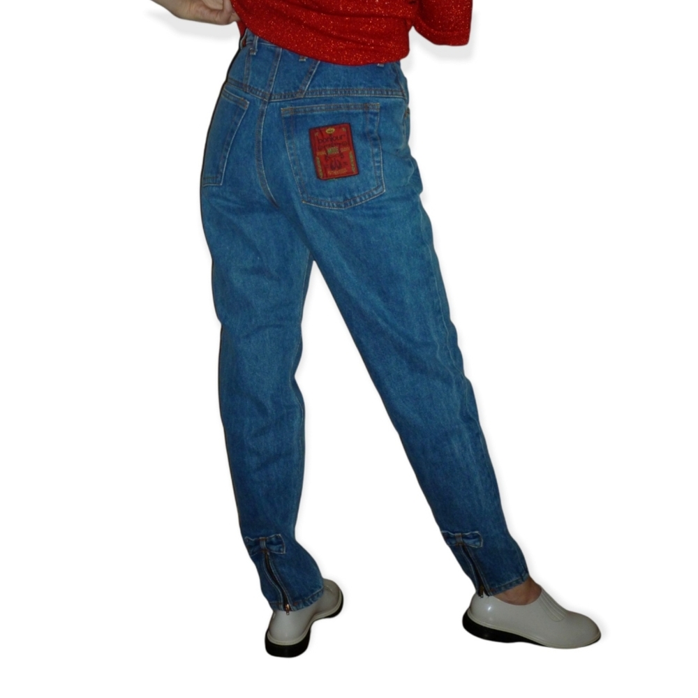 Vintage 80s bonjour Mom Jeans with Tapered Leg & Bow Detail | Size 9/10 - Picture 5 of 10